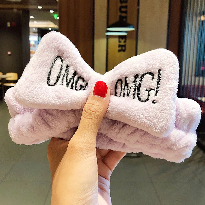 🎀 Soft Coral Fleece Bow Headband – Animal Ears & Turban Style 🎀