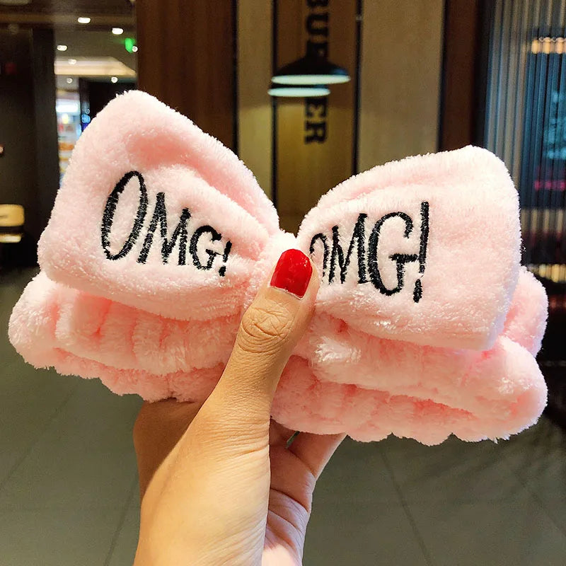 🎀 Soft Coral Fleece Bow Headband – Animal Ears & Turban Style 🎀