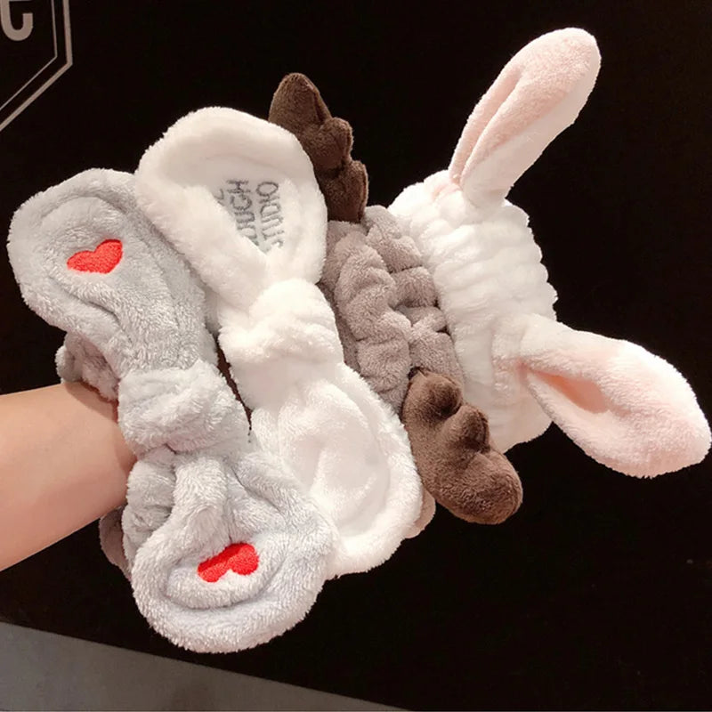 🎀 Soft Coral Fleece Bow Headband – Animal Ears & Turban Style 🎀