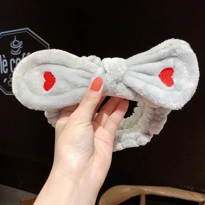 🎀 Soft Coral Fleece Bow Headband – Animal Ears & Turban Style 🎀