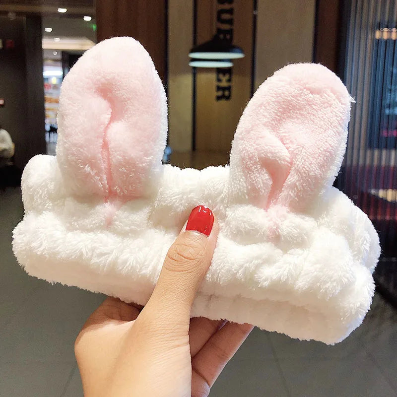 🎀 Soft Coral Fleece Bow Headband – Animal Ears & Turban Style 🎀