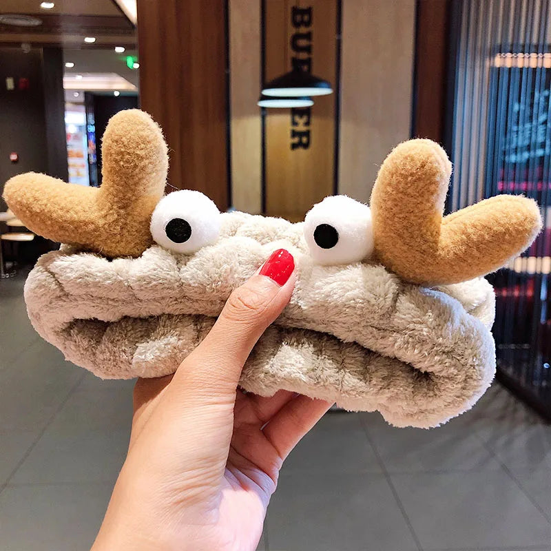 🎀 Soft Coral Fleece Bow Headband – Animal Ears & Turban Style 🎀