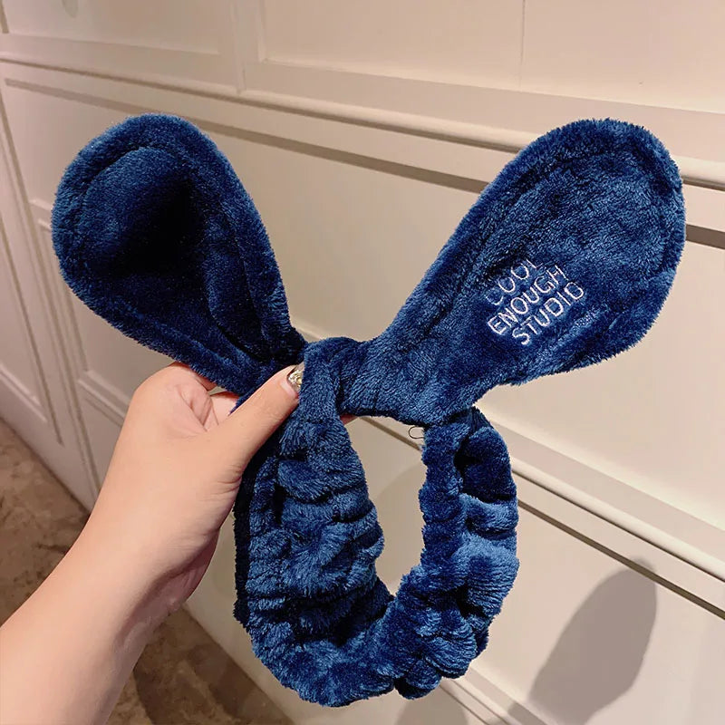 🎀 Soft Coral Fleece Bow Headband – Animal Ears & Turban Style 🎀