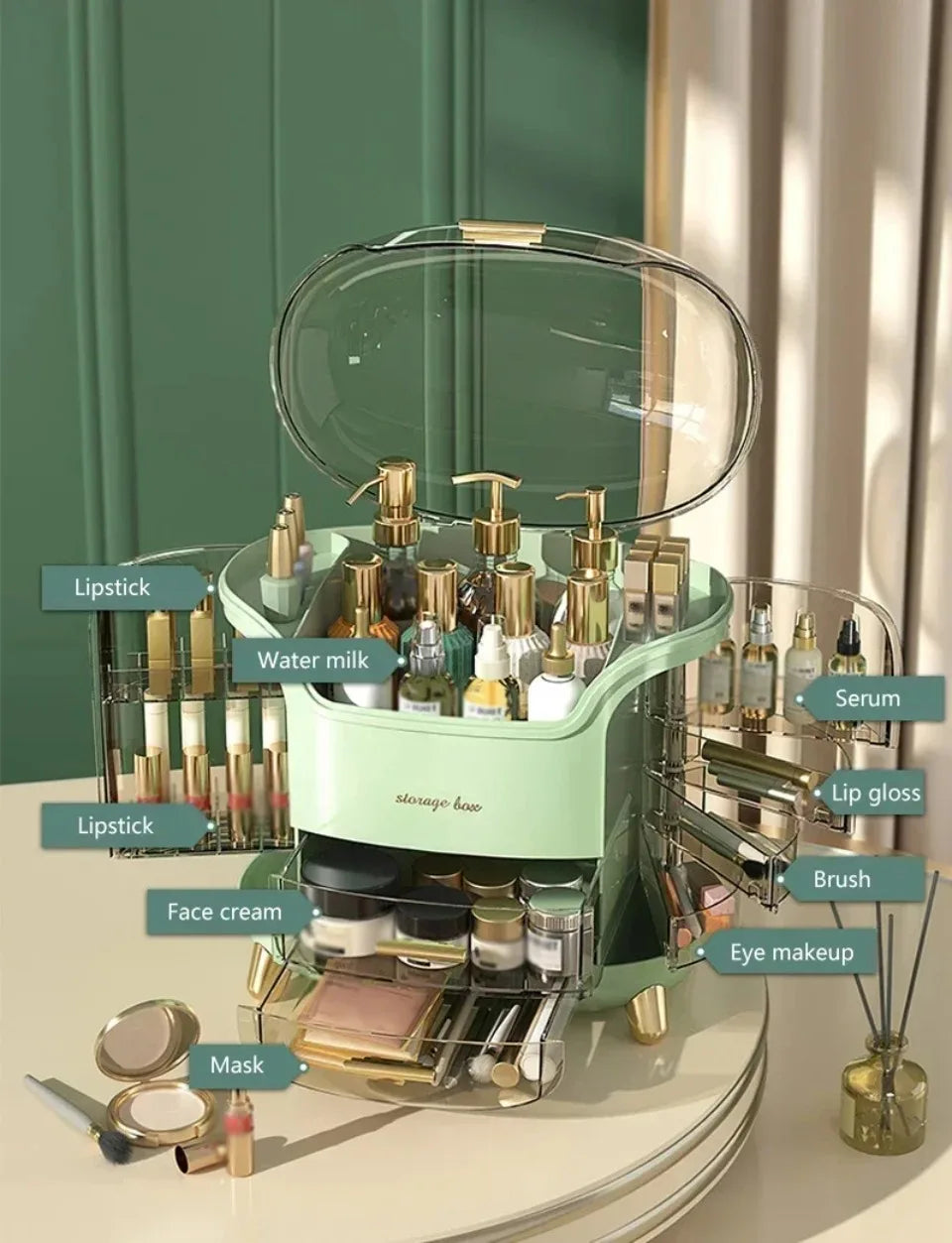 ✨ Transparent Desktop Makeup & Jewelry Organizer ✨